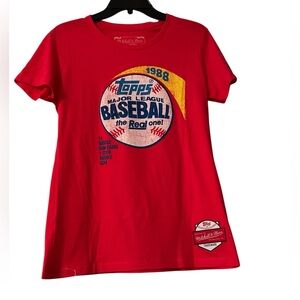 New Mitchell & Ness‎ Topps Baseball Trading Cards 1975 Collab T-Shirt Large